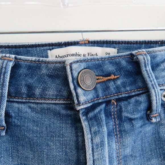 ABERCROMBIE & FITCH The Super Skinny Ankle High Rise Curve Love Embroidered Jean - Picture 9 of 12